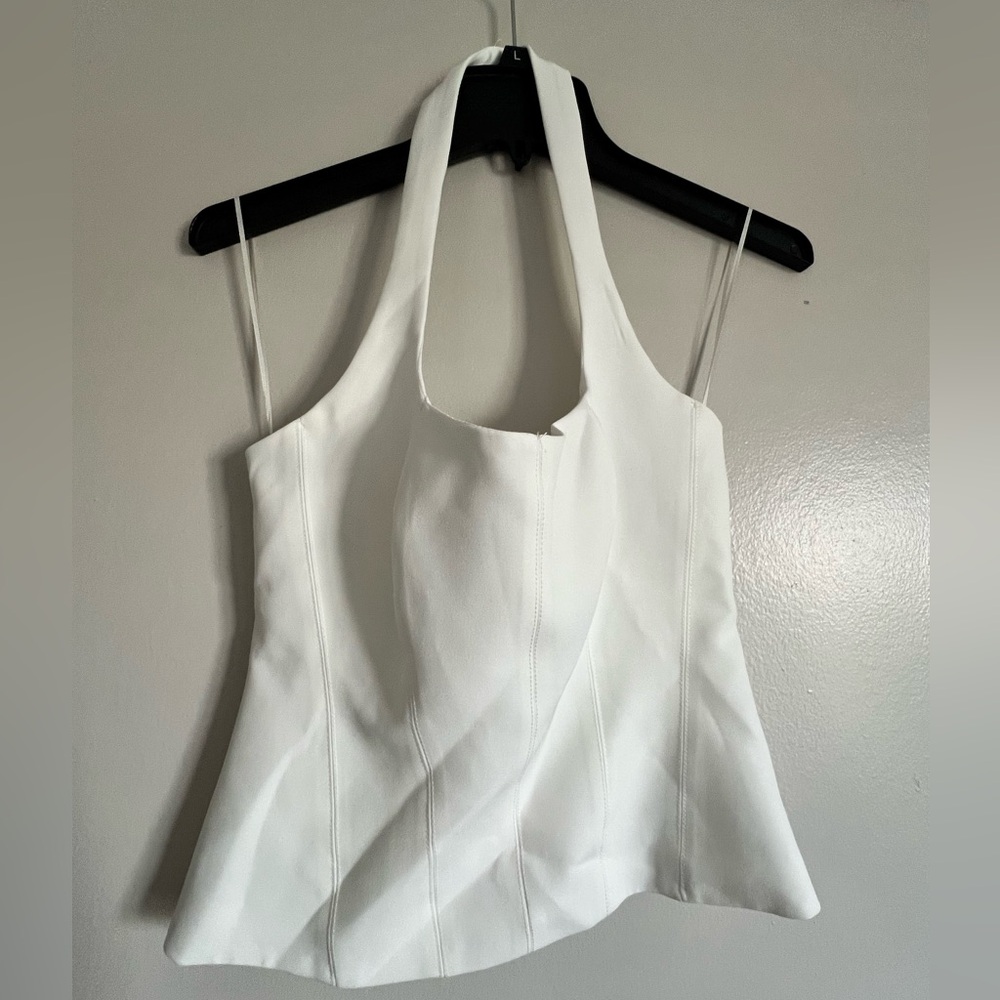 NTW: White linen halter top. Zara, Size:XS